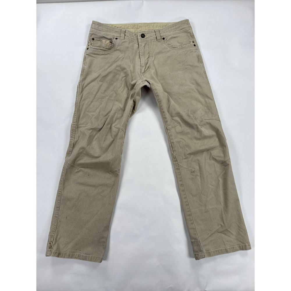 Kuhl Mens Pants 34x30 Khaki Vintage Patina Dye Straight Leg Outdoor Utility